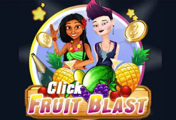 ภาพปกเกมสล็อตธีมผลไม้ที่มีตัวการ์ตูนสองคน